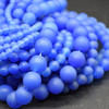 High Quality Grade A Blue Agate Frosted / Matte Semi-precious Gemstone Round Beads 4mm, 6mm, 8mm, 10mm sizes