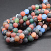 High Quality Grade A Multi-colour Agate Frosted / Matte Semi-precious Gemstone Round Beads 4mm, 6mm, 8mm, 10mm sizes