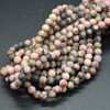 High Quality Grade A Natural Rhodonite (pink) Frosted / Matte Semi-precious Gemstone Round Beads 4mm, 6mm, 8mm, 10mm sizes