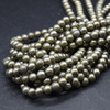 High Quality Grade A Natural Pyrite Semi-precious Gemstone Round Beads 4mm, 6mm, 8mm, 10mm sizes