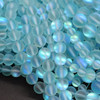 High Quality Mystic Aura Quartz Frosted / Matte Round Beads - Aqua Blue - 6mm, 8mm, 10mm sizes