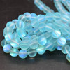 High Quality Mystic Aura Quartz Frosted / Matte Round Beads - Aqua Blue - 6mm, 8mm, 10mm sizes