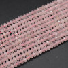 High Quality Grade A Natural Rose Quartz Semi-Precious Gemstone Faceted Rondelle / Spacer Beads - 3mm, 4mm, 6mm, 8mm, 10mm sizes