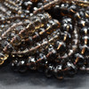 High Quality Grade A Natural Smoky Quartz Semi-Precious Gemstone Faceted Rondelle / Spacer Beads - 3mm, 4mm, 6mm, 8mm, 10mm sizes