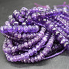 Natural Amethyst Semi-Precious Gemstone Faceted Rondelle / Spacer Beads - 3mm, 4mm, 6mm, 8mm, 10mm sizes