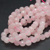 High Quality Grade A Natural Rose Quartz Faceted Semi-Precious Gemstone Round Beads 6mm, 8mm, 10mm sizes - 15" long