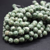 High Quality Grade A Natural Green Spot Jasper Semi-precious Gemstone Round Beads - 4mm, 6mm, 8mm, 10mm sizes