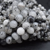 High Quality Grade A Natural Tourmalinated Quartz Semi-precious Gemstone Round Beads - 4mm, 6mm, 8mm, 10mm sizes