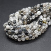 High Quality Grade A Natural Tourmalinated Quartz Semi-precious Gemstone Round Beads - 4mm, 6mm, 8mm, 10mm sizes