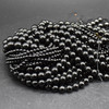 High Quality Grade A Natural Black Tourmaline Semi-precious Gemstone Round Beads - 4mm, 6mm, 8mm, 10mm sizes