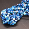 High Quality Grade A Blue Banded Agate Semi-precious Gemstone Round Beads 4mm, 6mm, 8mm, 10mm