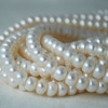 14" Strand Natural Freshwater Pearl Beads Rondelle White 7 -8 mm Grade AA