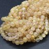 High Quality Grade A Natural Yellow Rutilated Quartz Semi-precious Gemstone Round Beads - 4mm, 6mm, 8mm, 10mm sizes