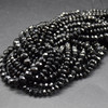 High Quality Grade A Natural Black Spinel Semi-Precious Gemstone Faceted Rondelle / Spacer Beads - 2mm, 2.5mm, 4mm, 6mm, 8mm sizes