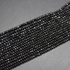 High Quality Grade A Natural Black Spinel Semi-Precious Gemstone Faceted Rondelle / Spacer Beads - 2mm, 2.5mm, 4mm, 6mm, 8mm sizes