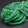 High Quality Grade A Green Agate Semi-Precious Gemstone Faceted Rondelle / Spacer Beads - 3mm, 4mm, 6mm sizes