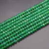 High Quality Grade A Green Agate Semi-Precious Gemstone Faceted Rondelle / Spacer Beads - 3mm, 4mm, 6mm sizes