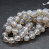 High Quality Grade A Grey Agate Faceted Semi-Precious Gemstone Round Beads - 4mm, 6mm, 8mm, 10mm sizes - 15" long