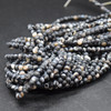 Semi-Precious Gemstone Frosted Matte Black Banded Agate Onyx Round Beads 4mm, 6mm, 8mm, 10mm