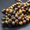 High Quality Grade A Multi-colour Tiger Eye Semi-precious Gemstone Round Beads - 4mm, 6mm, 8mm, 10mm sizes