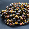 High Quality Grade A Multi-colour Tiger Eye Semi-precious Gemstone Round Beads - 4mm, 6mm, 8mm, 10mm sizes