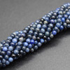 High Quality Grade A Natural Dumortierite Semi-Precious Gemstone Round Beads - 2mm - 15" long