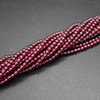 High Quality Grade A Natural Garnet Semi-Precious Gemstone Round Beads - 2mm - 15" long