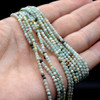 High Quality Grade A Natural Multi-colour Amazonite Semi-Precious Gemstone Round Beads - 2mm - 15" long