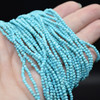 High Quality Grade A Turquoise (dyed) Semi-Precious Gemstone Round Beads - 2mm - 15" long