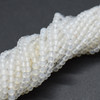 High Quality Grade A Natural White Agate Semi-Precious Gemstone Round Beads - 2mm - 15" long