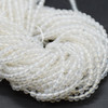 High Quality Grade A Natural White Agate Semi-Precious Gemstone Round Beads - 2mm - 15" long