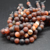 High Quality Grade A Madagascar Agate Semi-precious Gemstone Frosted / Matte Round Beads - 4mm, 6mm, 8mm, 10mm sizes