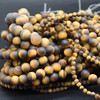 High Quality Grade A Natural Tiger's Tiger Eye Semi-precious Gemstone Frosted / Matte Round Beads - 4mm, 6mm, 8mm, 10mm