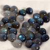 Grade AA Natural Labradorite Semi-precious Gemstone Round Cabochon - 3mm, 4mm, 5mm, 6mm, 7mm, 8mm, 10mm sizes