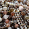 High Quality Grade A Natural Botswana Agate Semi-Precious Gemstone Round Beads - 4mm, 6mm, 8mm, 10mm sizes