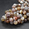 High Quality Grade A Natural Botswana Agate Semi-Precious Gemstone Round Beads - 4mm, 6mm, 8mm, 10mm sizes