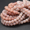 High Quality Grade A Natural Strawberry Quartz (pink) Frosted / Matte Semi-precious Gemstone Round Beads - 4mm, 6mm, 8mm, 10mm sizes