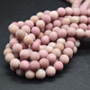 High Quality Grade A Natural Chinese Rhodonite (pink) Frosted / Matte Semi-precious Gemstone Round Beads - 4mm, 6mm, 8mm, 10mm sizes