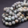 High Quality Grade A Natural African Turquoise Frosted / Matte Semi-precious Gemstone Round Beads - 4mm, 6mm, 8mm, 10mm sizes