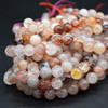 High Quality Grade A Natural Red Hematoid Fire Quartz Crystal Semi-precious Gemstone Round Beads - 4mm, 6mm, 8mm, 10mm sizes