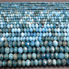 High Quality Grade A Natural Apatite Semi-Precious Gemstone Faceted Rondelle / Spacer Beads - 3mm, 4mm, 6mm, 8mm sizes