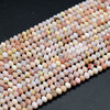 High Quality Grade A Natural Pink Peruvian Opal Semi-Precious Gemstone Faceted Rondelle / Spacer Beads - 3mm, 4mm, 6mm, 8mm sizes