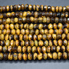 High Quality Grade A Natural Tiger Eye Semi-Precious Gemstone Faceted Rondelle / Spacer Beads - 3mm, 4mm, 6mm, 8mm sizes