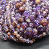 High Quality Grade A Natural Purple Rutilated Quartz Semi-precious Gemstone Round Beads - 4mm, 6mm, 8mm, 10mm sizes