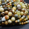 High Quality Grade A Natural Flower Jade Semi-precious Gemstone Round Beads - 4mm, 6mm, 8mm, 10mm sizes