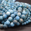 High Quality Grade A Natural Apatite Frosted / Matte Semi-Precious Gemstone Round Beads - 4mm, 6mm, 8mm, 10mm sizes