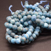 High Quality Grade A Natural Apatite Frosted / Matte Semi-Precious Gemstone Round Beads - 4mm, 6mm, 8mm, 10mm sizes