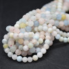 High Quality Grade A Natural Beryl / Morganite Frosted / Matte Semi-Precious Gemstone Round Beads - 4mm, 6mm, 8mm, 10mm sizes