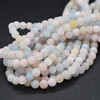 High Quality Grade A Natural Beryl / Morganite Frosted / Matte Semi-Precious Gemstone Round Beads - 4mm, 6mm, 8mm, 10mm sizes