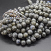 High Quality Grade A Natural Black Labradorite Round Beads - 4mm, 6mm, 8mm, 10mm sizes - Approx 14" strand